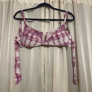 🌸 3 for $10 / Bar III new swim purple tye dye Bikini Top large